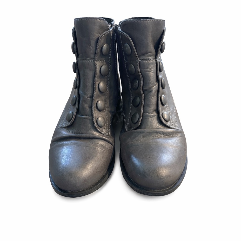 Miz Mooz Charcoal Buttoned Ankle Boots